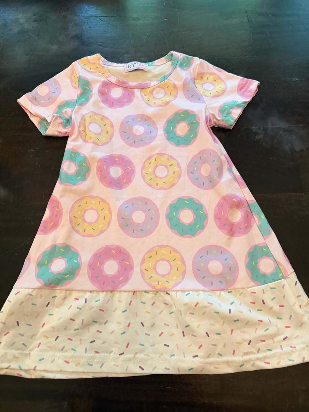 Pete & Lucy Donut Sprinkles Short Sleeve Girls Dress 12-18M